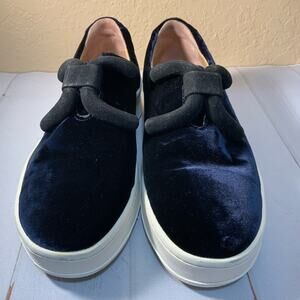 An hour and a shower blue velvet Knot sneakers